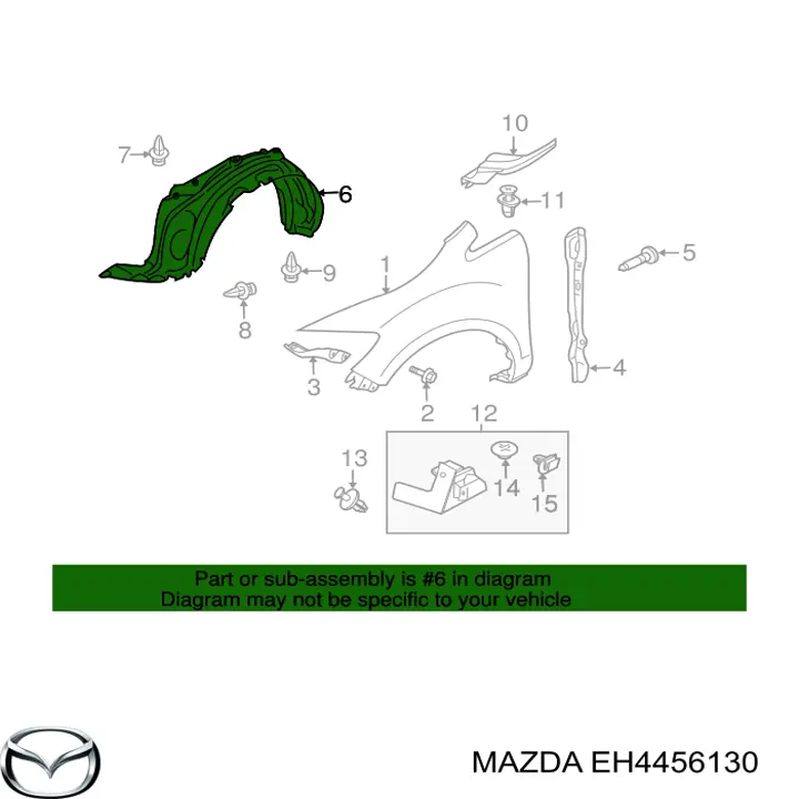 Підкрилок переднього крила, правий Mazda CX-7 (ER) (Мазда CX-7)