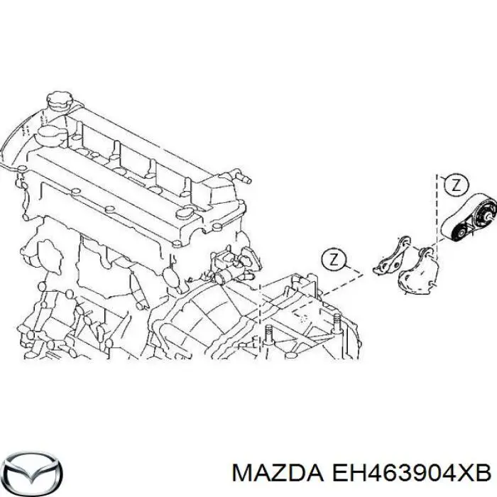 Подушка (опора) двигуна, задня Mazda EH463904XB ціна, від 28.30 USD