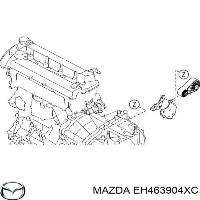 EH463904XC Mazda Задня подушка двигуна