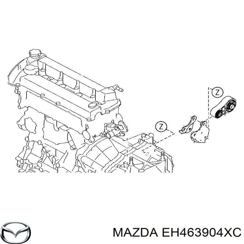 EH463904XC Mazda подушка (опора двигуна, задня)