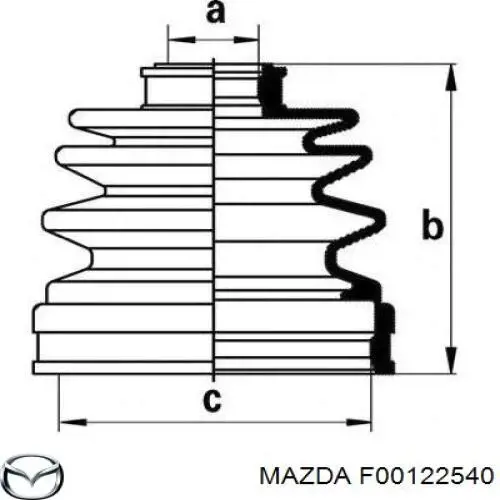 Пильник гранати внутрішній, передній півосі Mazda F00122540 ціна, від 4.86 USD