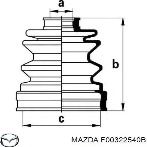 Купити F00322540B Mazda Пильник шарніра кутових швидкостей внутрішній передній