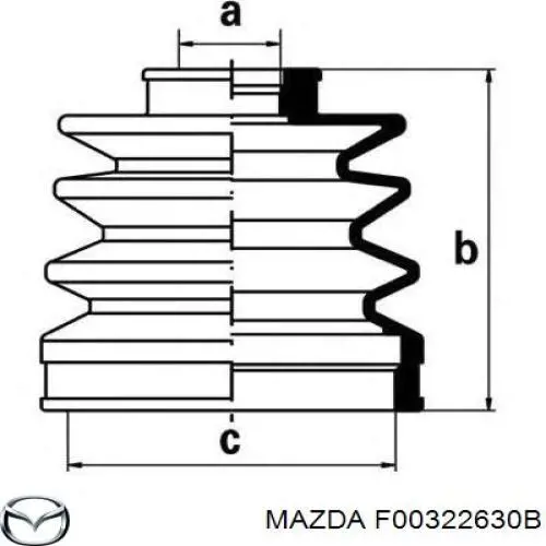 F00322630B Mazda пильник шруса зовнішній, передній піввісі