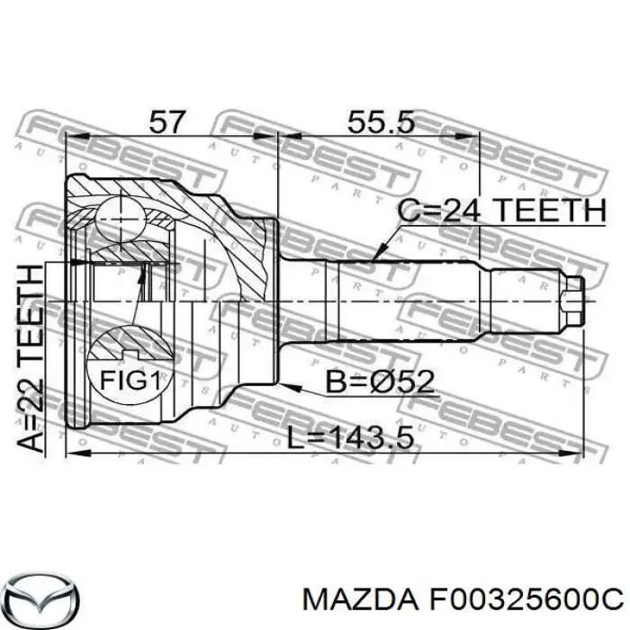 Граната колісна Mazda F00325600C ціна, від 25.36 USD