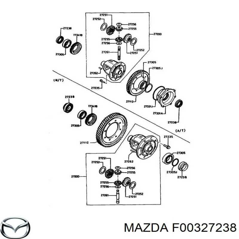 Купити F00327238 Mazda Сальник піввісі переднього моста