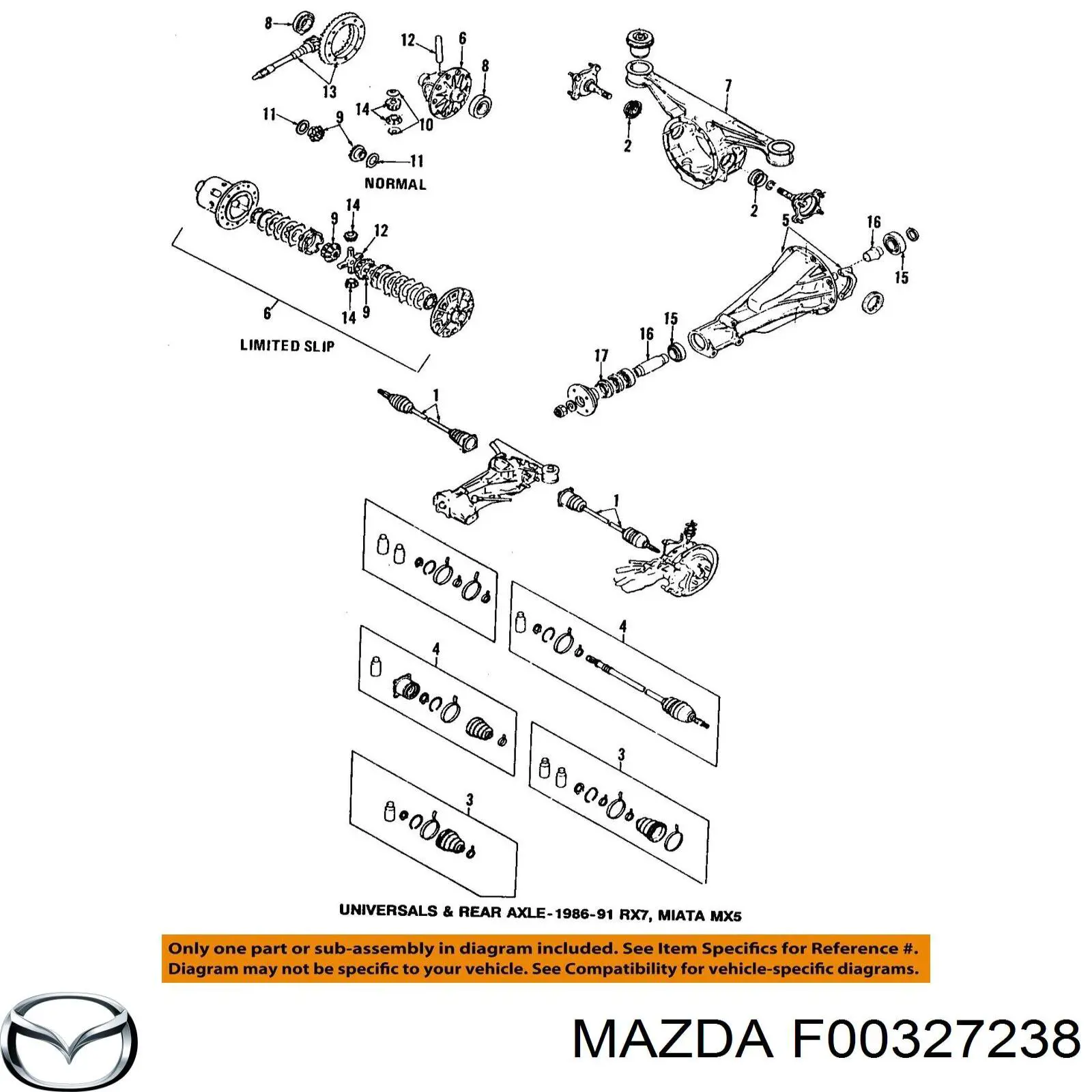 Сальник півосі переднього моста Mazda F00327238 ціна, від 2.79 USD