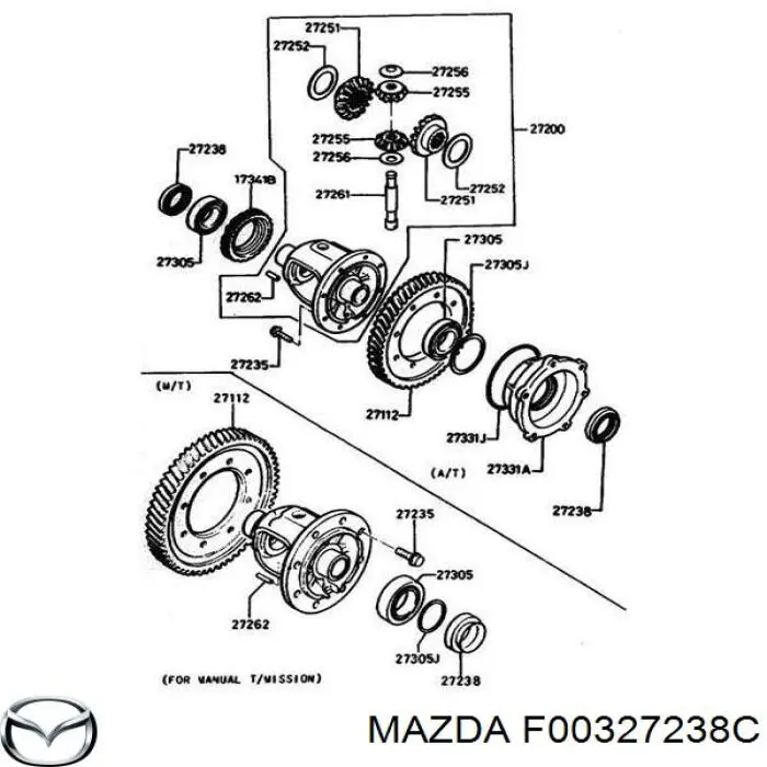 Купити F00327238C Mazda Сальник піввісі переднього моста