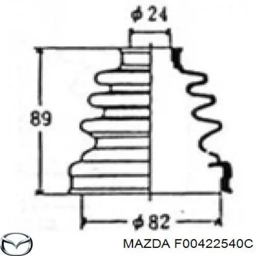 F00422540C Mazda Пильник ШРКШ внутрішній, передній півосі