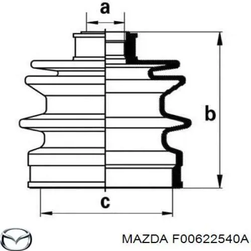 Пильник гранати внутрішній, передній півосі Mazda F00622540A ціна, від 5.77 USD
