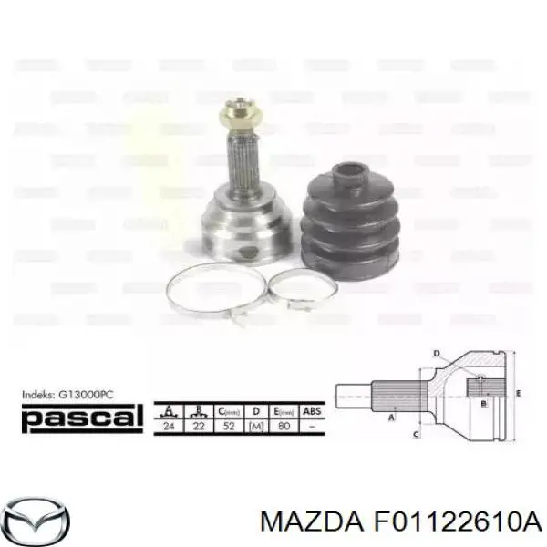 F01122610A Mazda шрус зовнішній передній