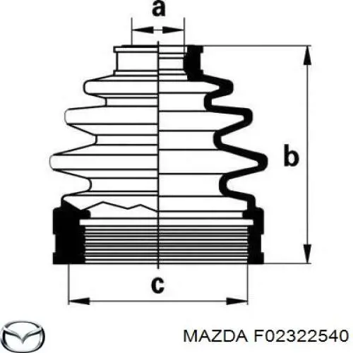 Купити F02322540 Mazda Пильник шарніра кутових швидкостей внутрішній передній