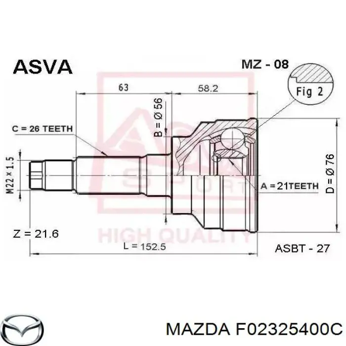Граната колісна Mazda F02325400C ціна, від 24.44 USD