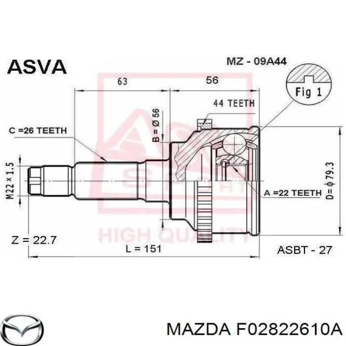  F02822610A Mazda