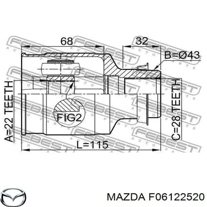ШРКШ внутрішній, передній, правий Mazda F06122520 ціна, від 43.48 USD