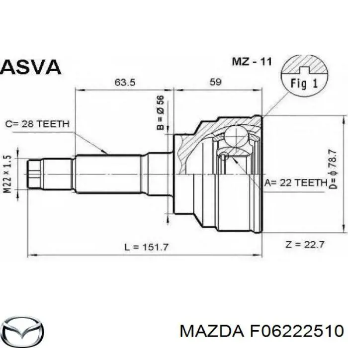  F06222510A Mazda