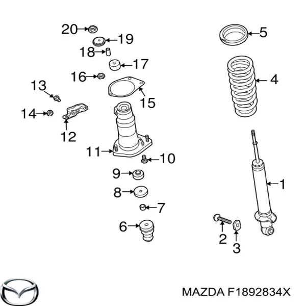 Чохол амортизатора заднього Mazda F1892834X ціна, від  