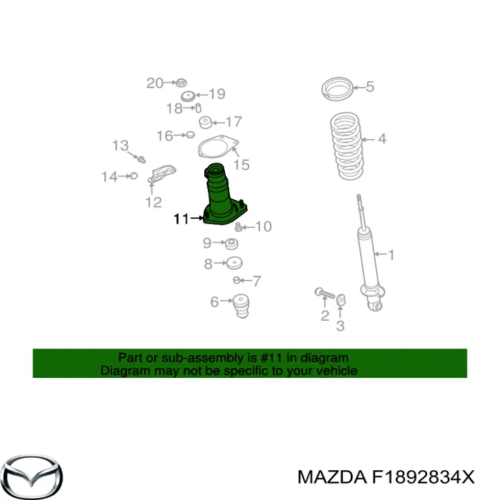 Купити F1892834X Mazda Пильник заднього амортизатора