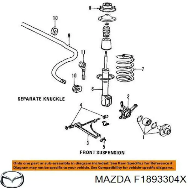 Купити F1893304X Mazda Маточини передніх коліс