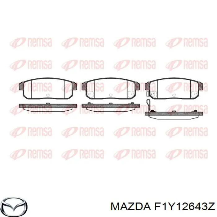 F1Y12643Z Mazda колодки гальмові задні, дискові