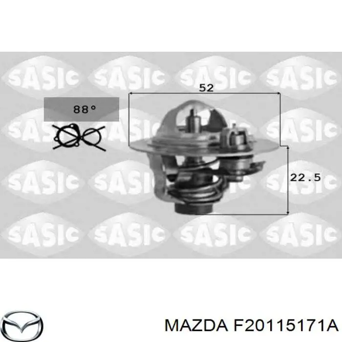 Купити F20115171A Mazda Термостат в корпусі
