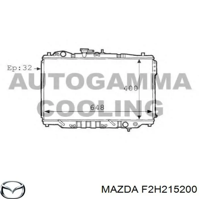 Радіатор F2H215200 Mazda