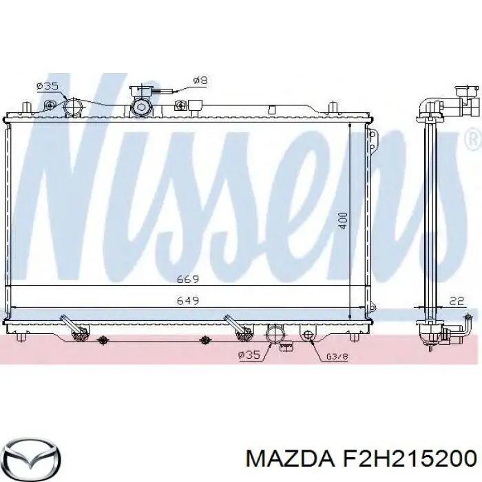 Купити F2H215200 Mazda Радіатор двигуна