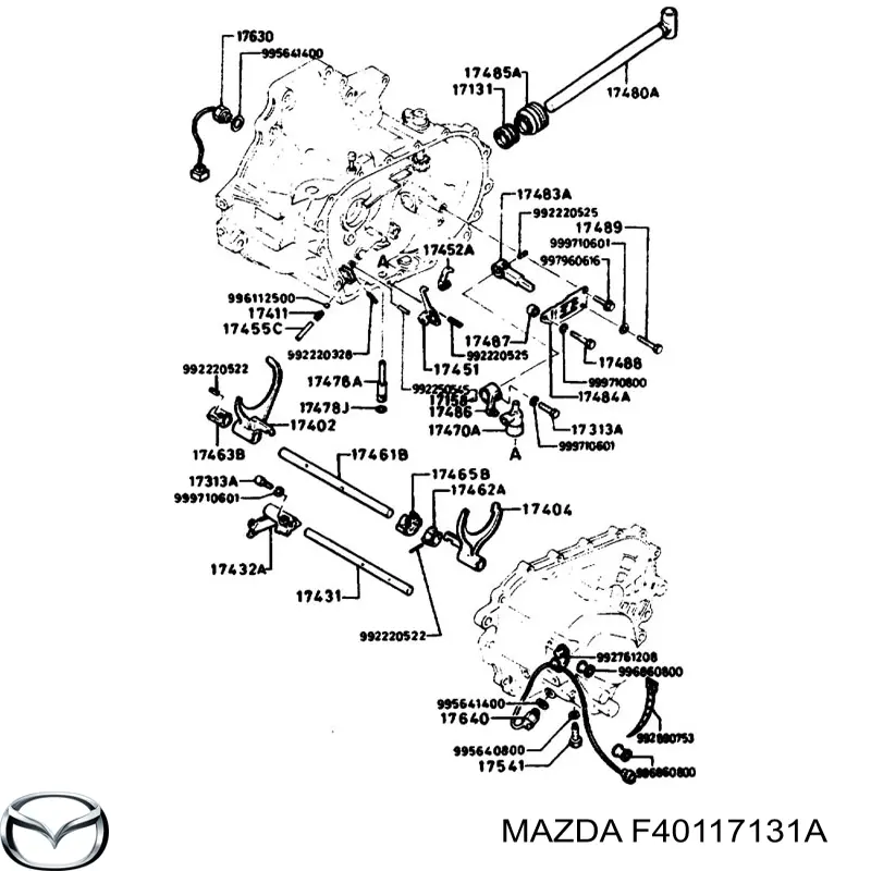 Сальник куліси перемикання передач F40117131A Mazda