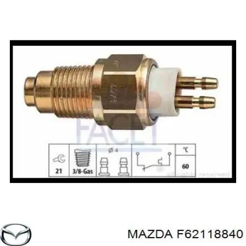Датчик температури радіатора Mazda F62118840 ціна, від 19.72 USD