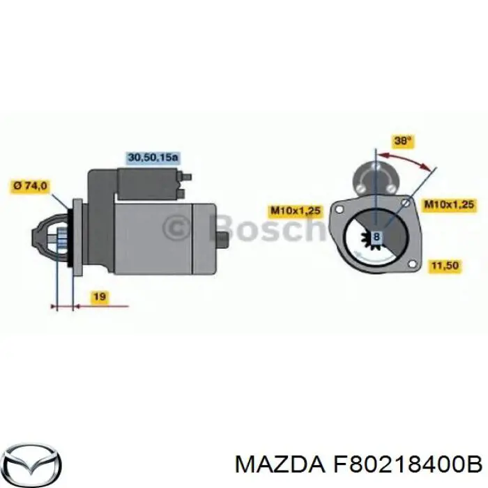 F80218400B Mazda стартер