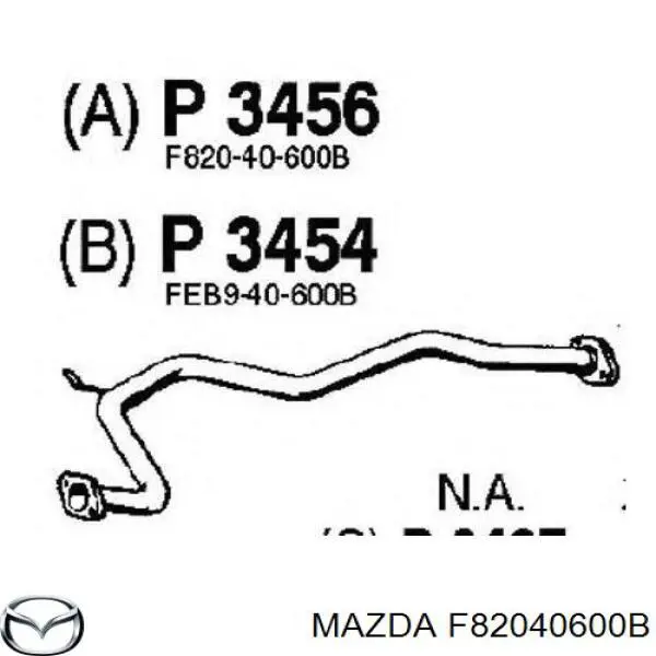 Купити FEN240600 Mazda Труба вихлопна, від каталізатора до глушника