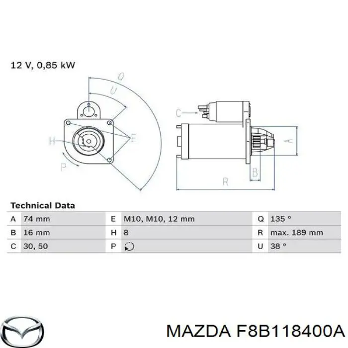  F8B118400A Mazda