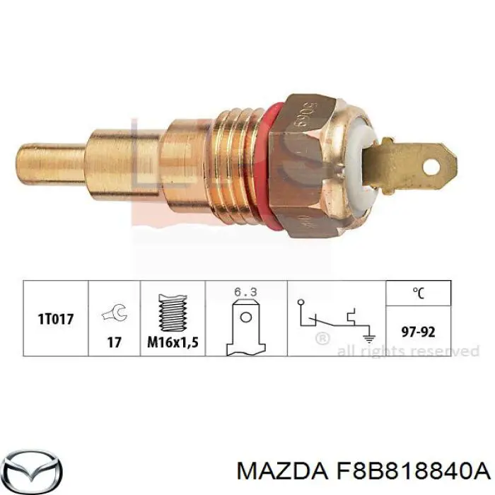 F8B818840A Mazda термо-датчик включення вентилятора радіатора