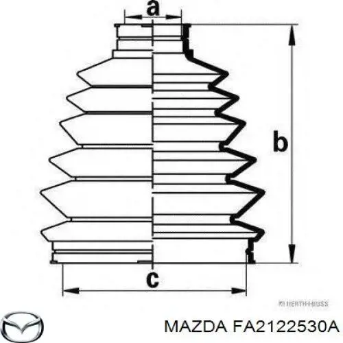 Пильник ШРКШ зовнішній Mazda GD2522530A
