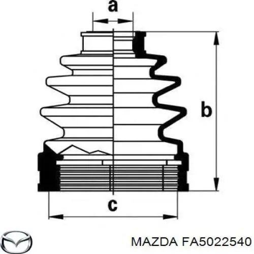 Пильник ШРУСа внутрішній, передній піввісі FA5022540 Mazda