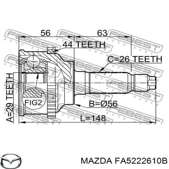 Купити FA5122510B Mazda ШРКШ зовнішній передній, правий