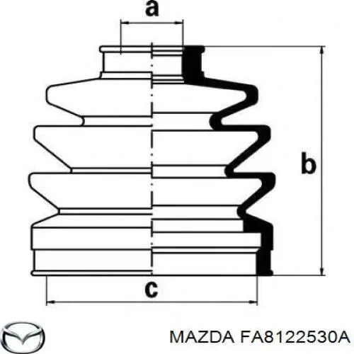 FA8122530A Mazda пильник шруса зовнішній, передній піввісі