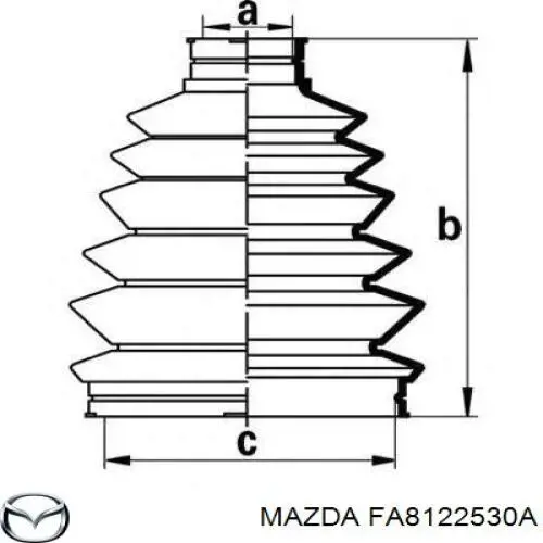 Пильник ШРУСа зовнішній FD8022530 Mazda