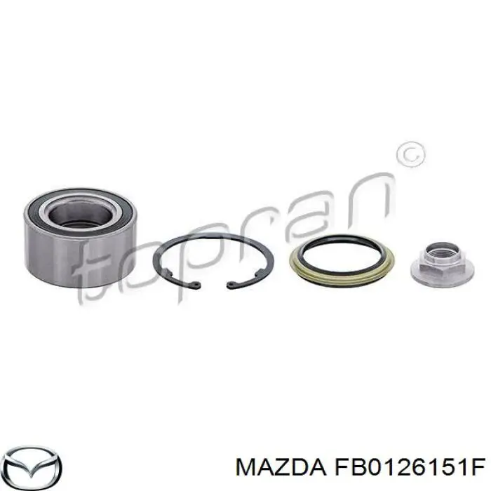 Комплект підшипник маточини передньої Mazda FB0126151F ціна, від 19.20 USD