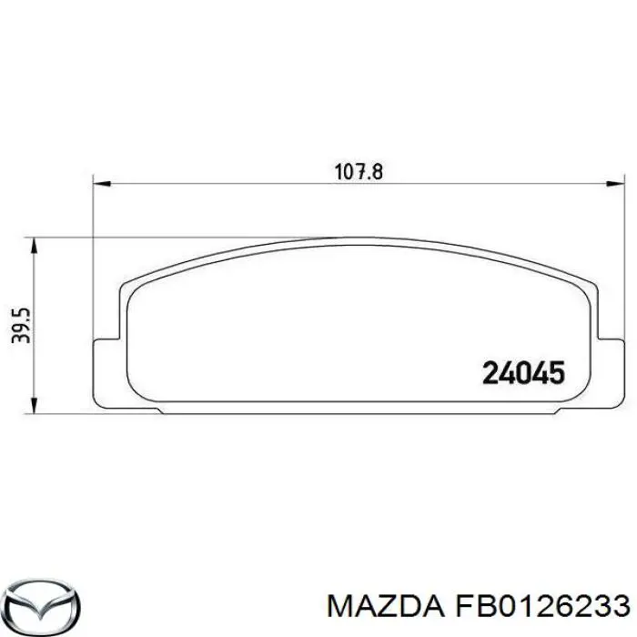 Задні гальмівні колодки Mazda FB0126233 ціна, від 3.32 USD