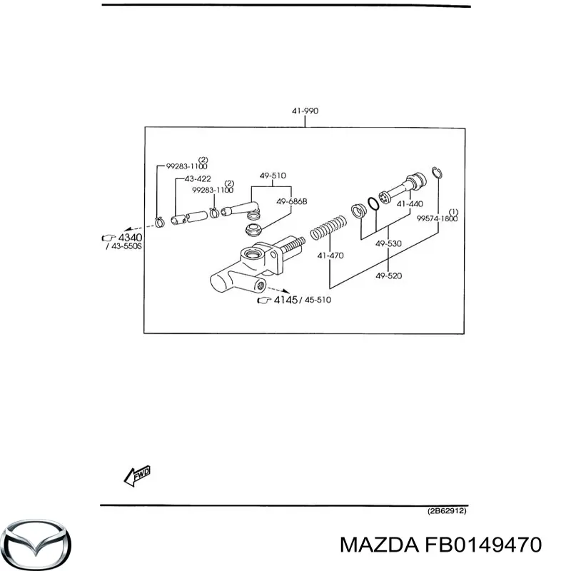 Купити FB0149470 Mazda Ремкомплект головного циліндра зчеплення