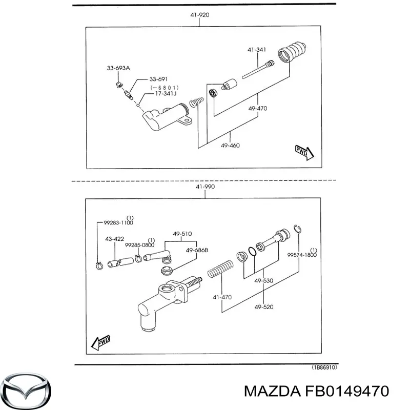 FB0149470 Mazda Ремкомплект головного циліндру зчеплення