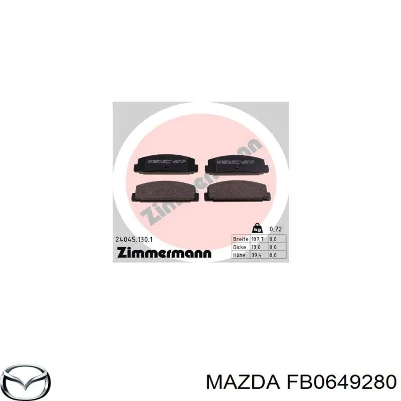 Купити FB0649280 Mazda Задні колодки