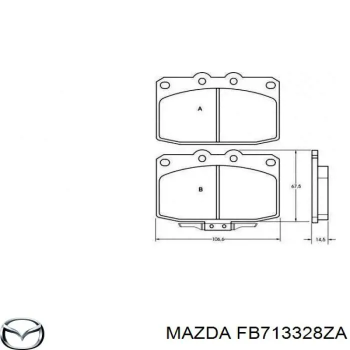 Колодки гальмівні передні, дискові FB713328ZA Mazda