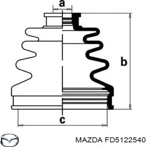 Пильник гранати внутрішній, передній півосі Mazda FD5122540 ціна, від 6.88 USD