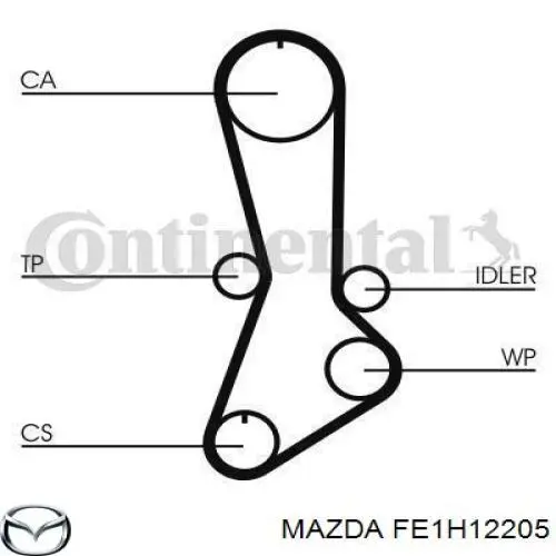 ГРМ ремінь Mazda FE1H12205