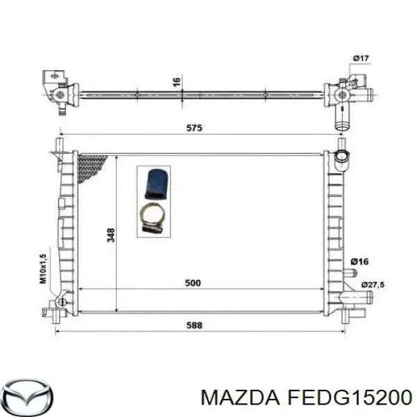 Радіатор FEDG15200 Mazda