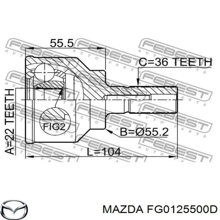 ШРУС зовнішній Mazda FG0125500D