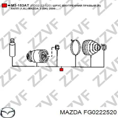 Внутренний шрус MAZDA FG0222520