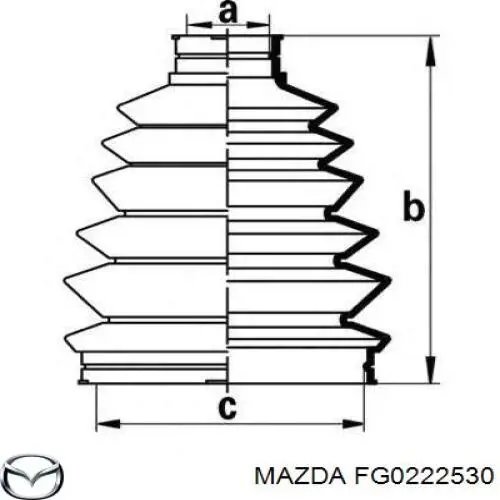 Пильник шарніра кутових швидкостей зовнішній передній Mazda FG0222530 ціна, від 11.88 USD