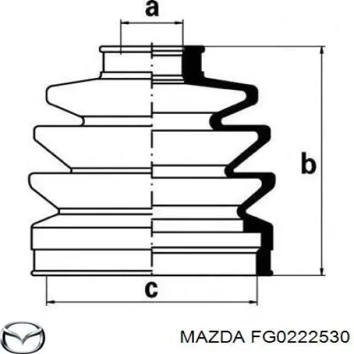 FG0222530 Mazda пильник шруса зовнішній, передній піввісі